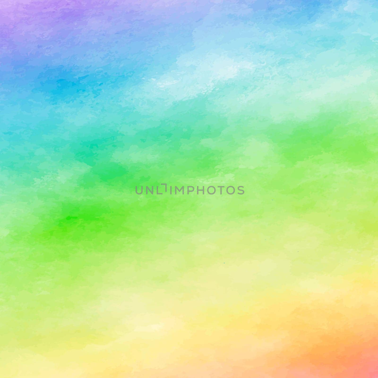 Panoramic texture of realistic multi-colored watercolor on a white background - Vector illustration