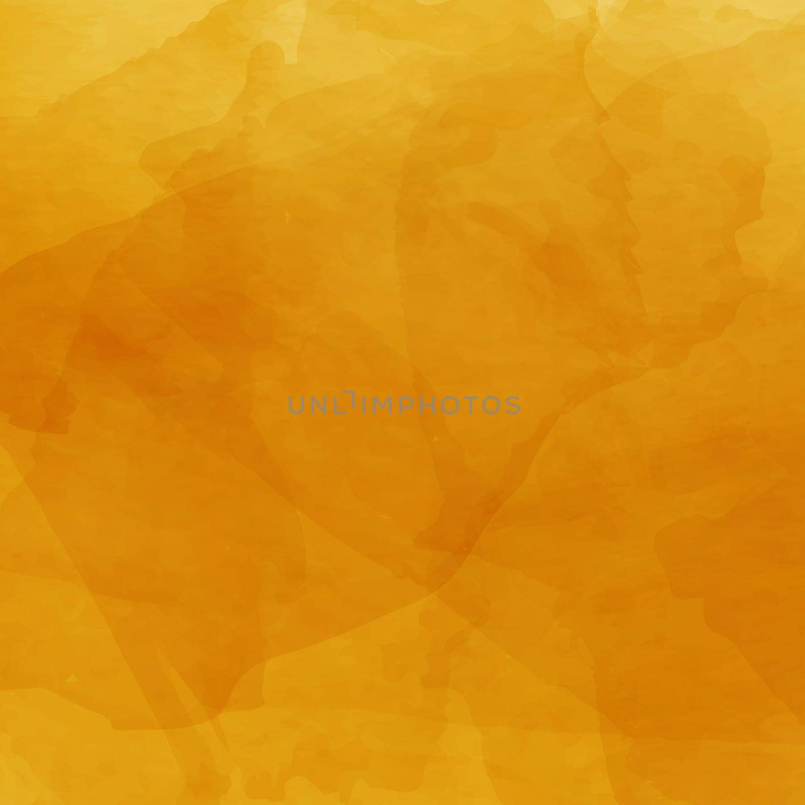 Realistic yellow-orange watercolor panoramic texture on a white background - Vector illustration