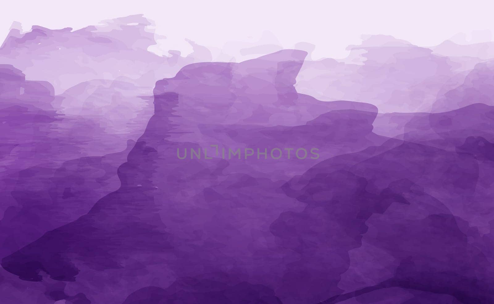 Realistic blue watercolor panoramic texture on white background - Vector illustration