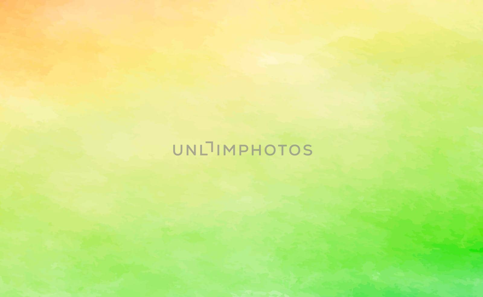 Realistic yellow-orange watercolor panoramic texture on a white background - Vector illustration