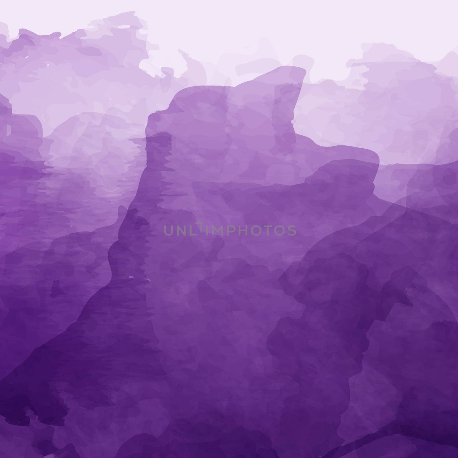 Realistic blue watercolor panoramic texture on white background - Vector illustration