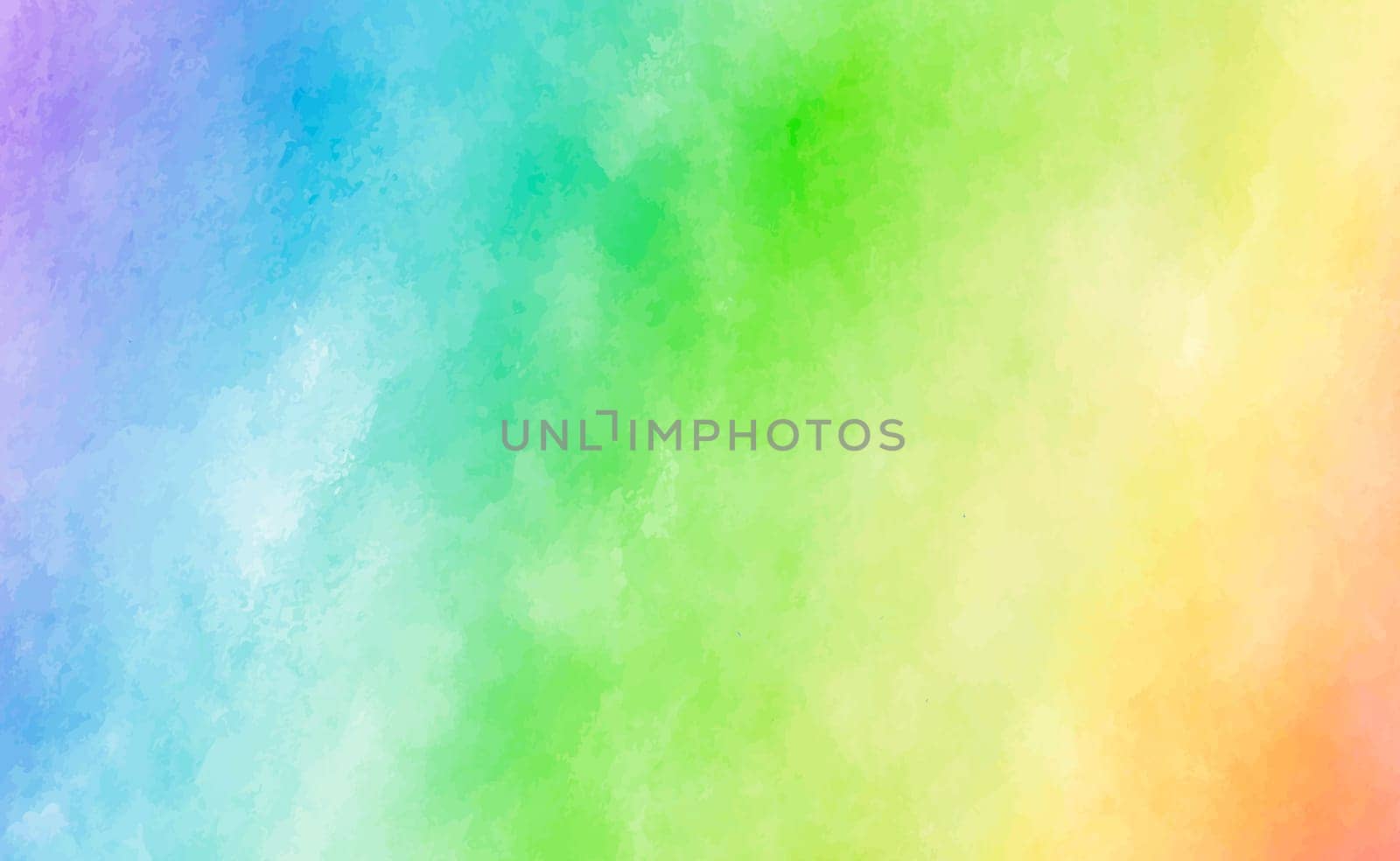 Panoramic texture of realistic multi-colored watercolor on a white background - Vector illustration