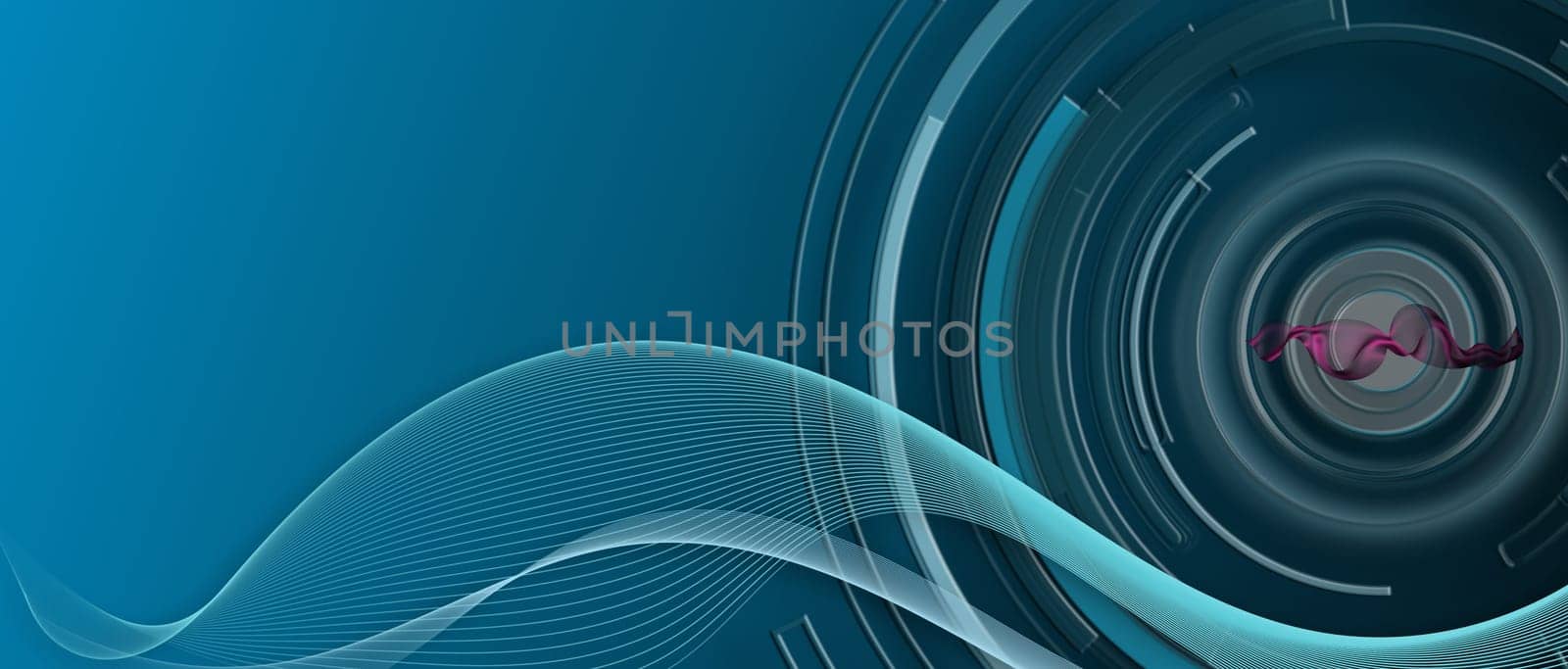 Abstract wavy background. Blue mesh wave, circles on pastel blue background. Nature, ocean, sea, ecology, technology, science concept Illustration