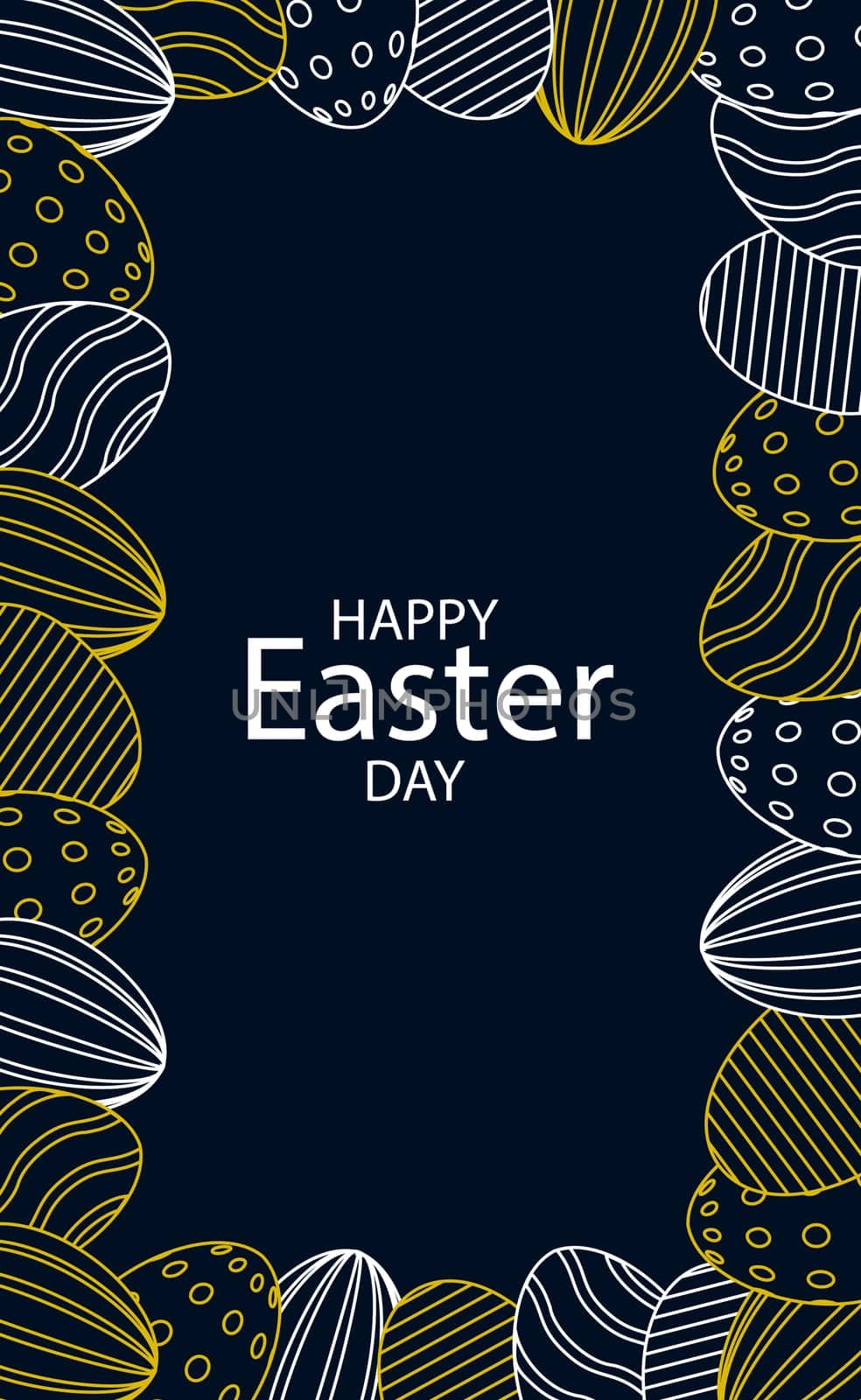 Dark Easter background with congratulations for the Easter holiday - Vector illustration