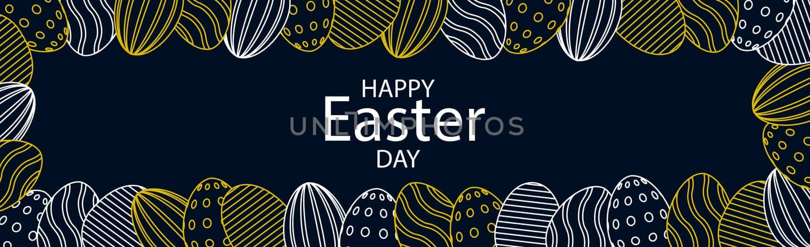 Dark Easter background with congratulations for the Easter holiday - Vector illustration