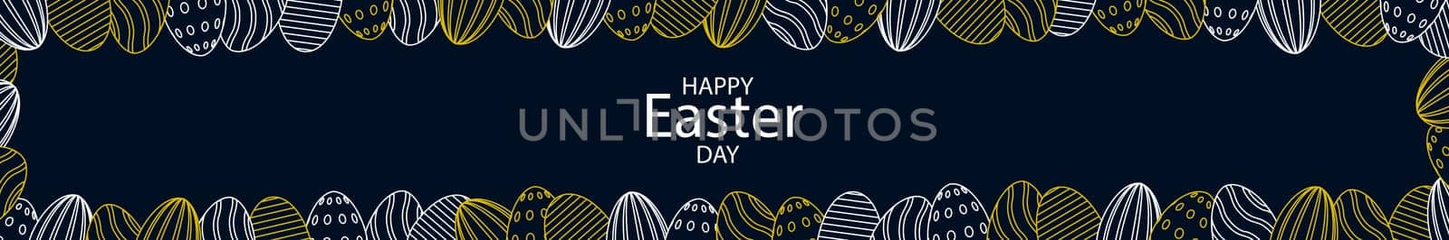Dark Easter background with congratulations for the Easter holiday - Vector illustration