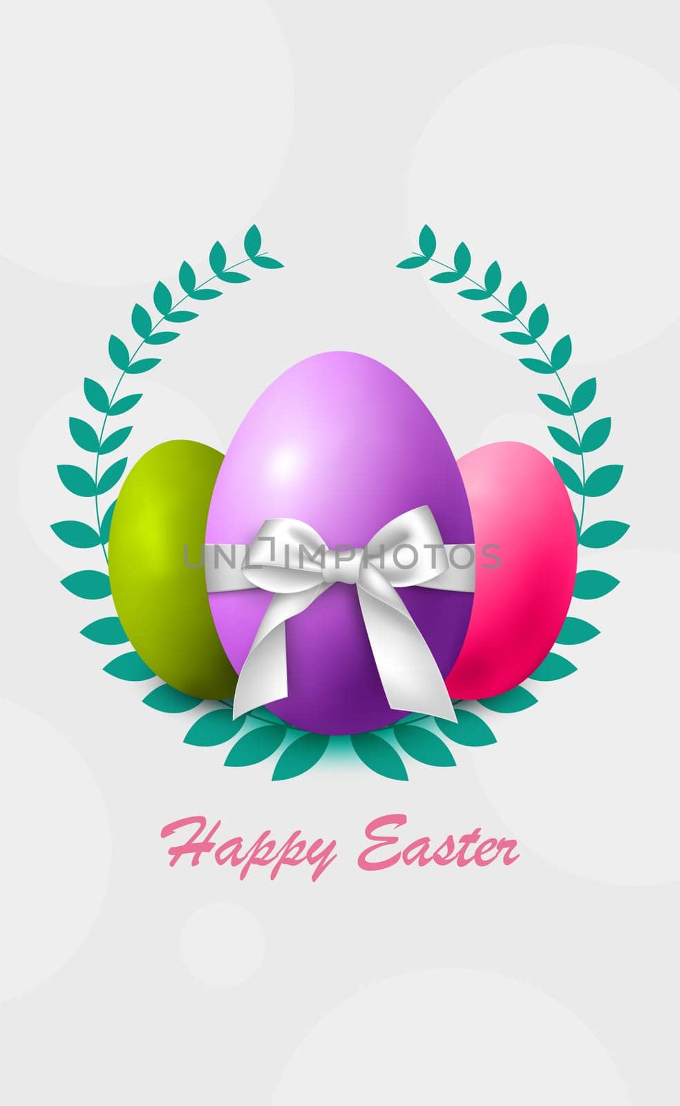 Easter background with holiday eggs and congratulations - Vector illustration