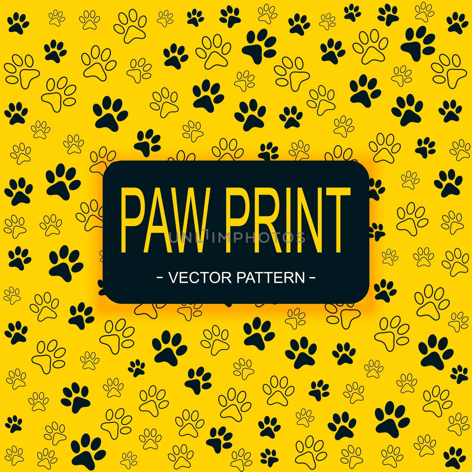 Pattern Many animal footprints of different sizes - Vector illustration