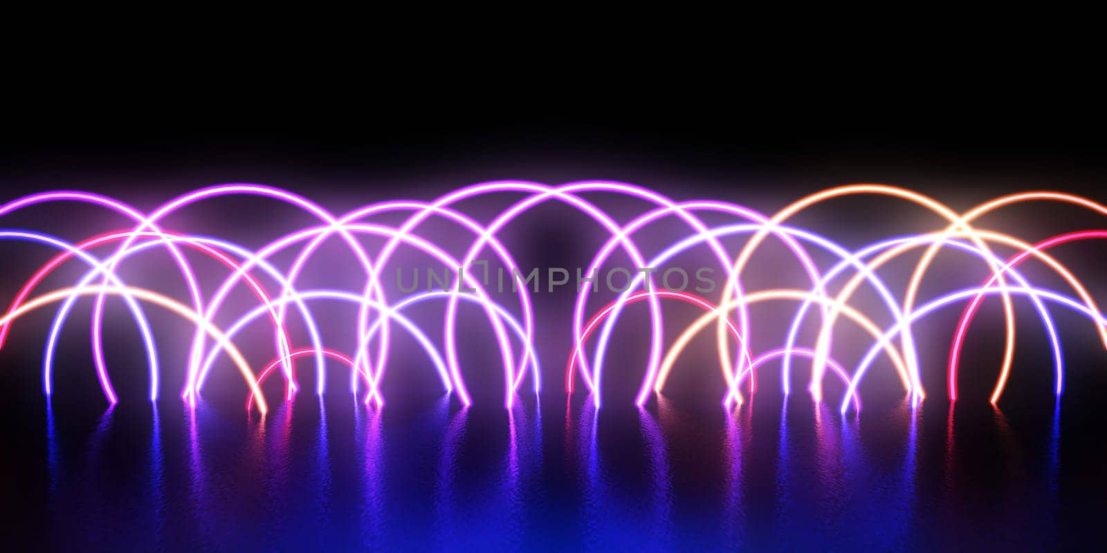 Abstract Digital Landscape with Flowing Energy Lines