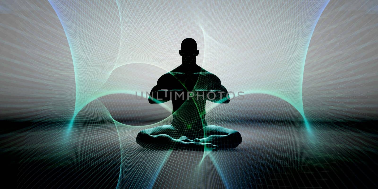 Body and Mind Meditation Background with Energy Aura