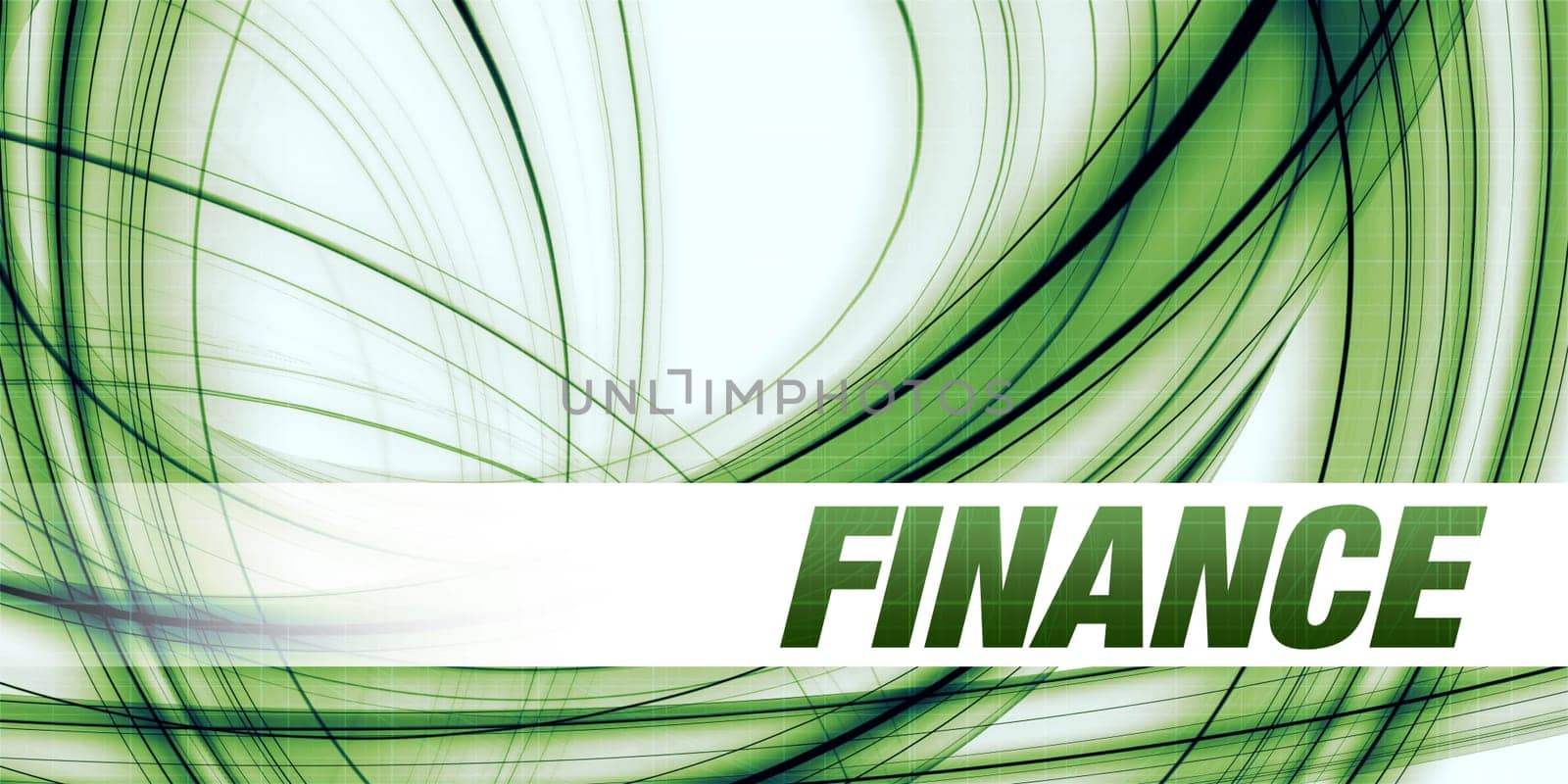 Finance Concept on Green Abstract Background