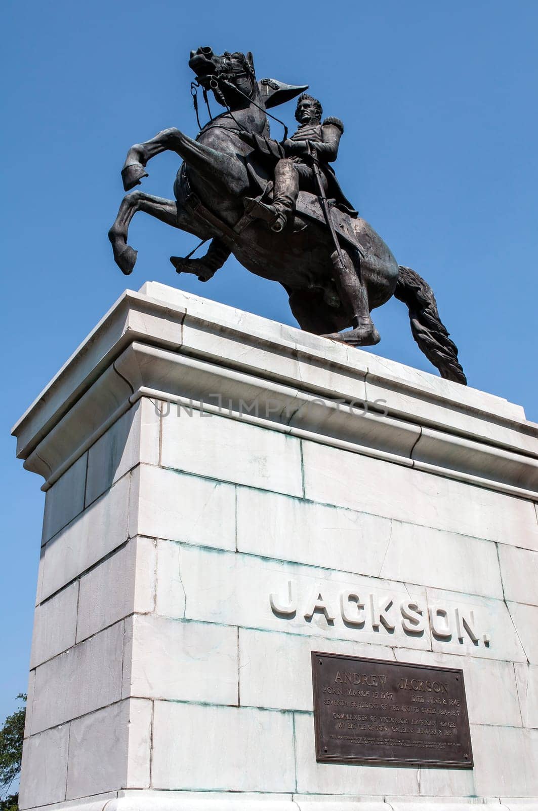Equestrian statue of United States President Andrew Jackson.