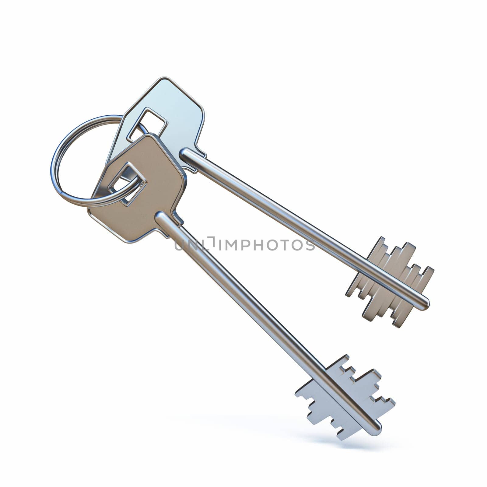 Keys 3D render illustration isolated on white background