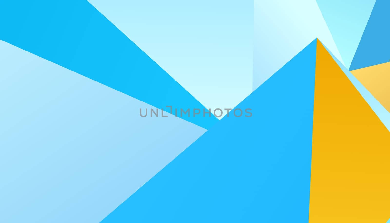 Abstract blue and orange triangle background, low poly 3D illustration, geometric polygon pattern