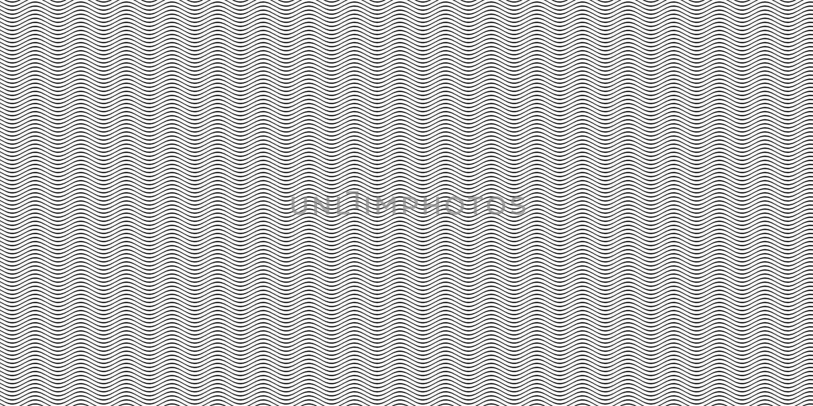 Black wavy line pattern on white, abstract background illustration
