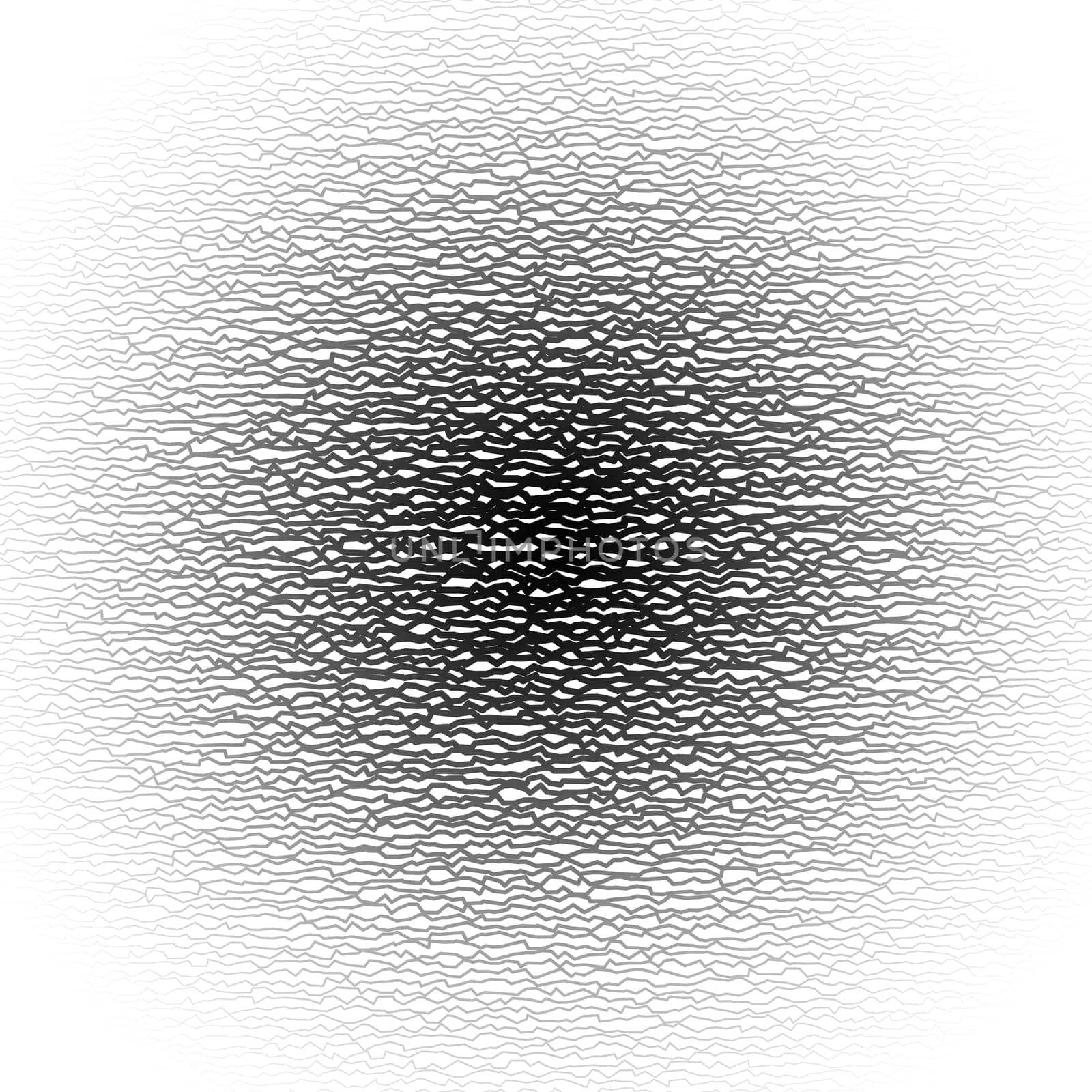 Doodle style jagged lines halftone circle abstract background, gradient illustration