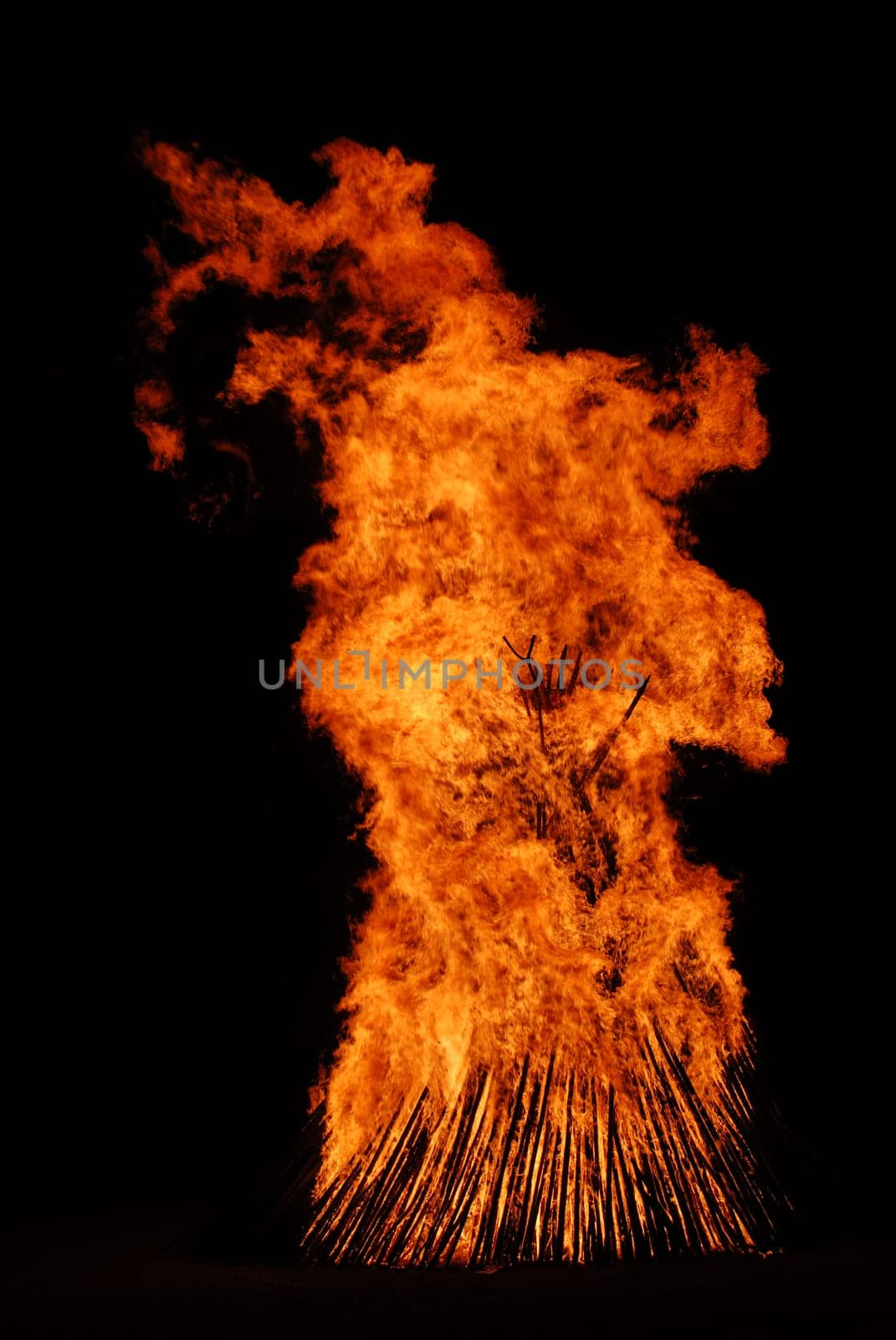 The Easter fire for the resurrection celebration on Easter is lit befor the Holy Mass
