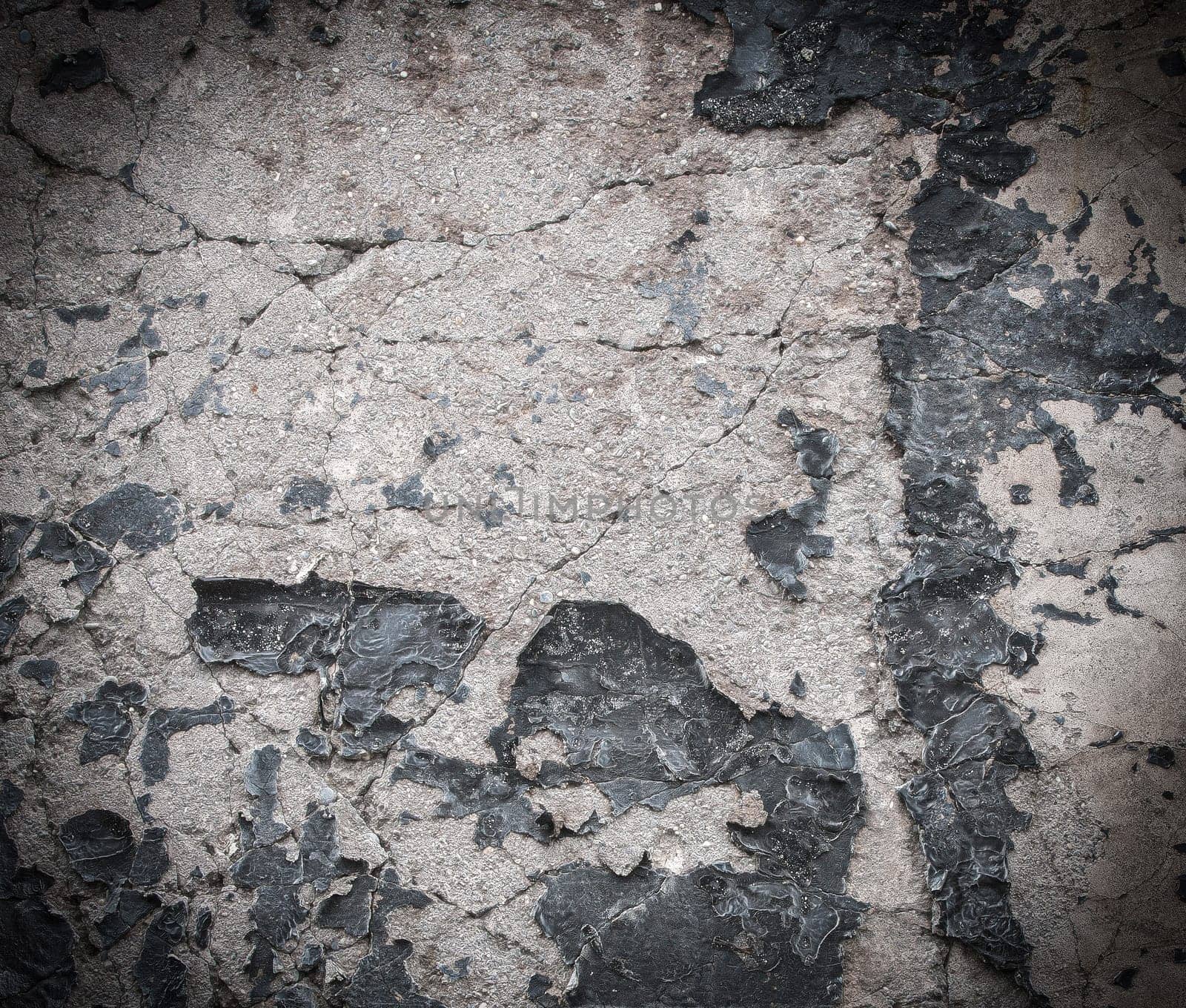 The Background of a concrete slab with cracked paint