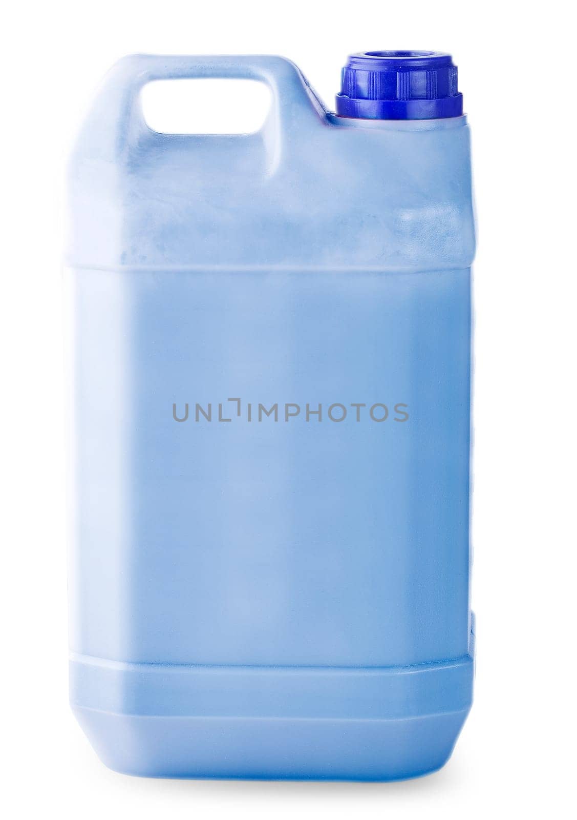 The White plastic container with red cap on white background