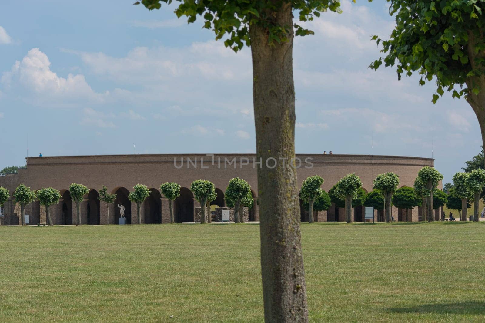 XANTEN, NRW, GERMANY - JUNE 23, 2019:.Ruins of an amphitheater in an ancient eropean city.. View into a Röman amphitheater