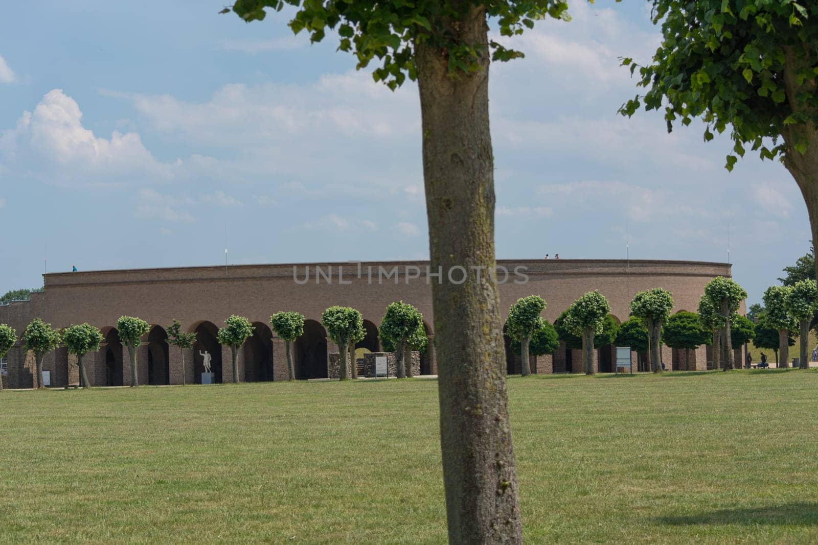 XANTEN, NRW, GERMANY - JUNE 23, 2019:.Ruins of an amphitheater in an ancient eropean city.. View into a Röman amphitheater