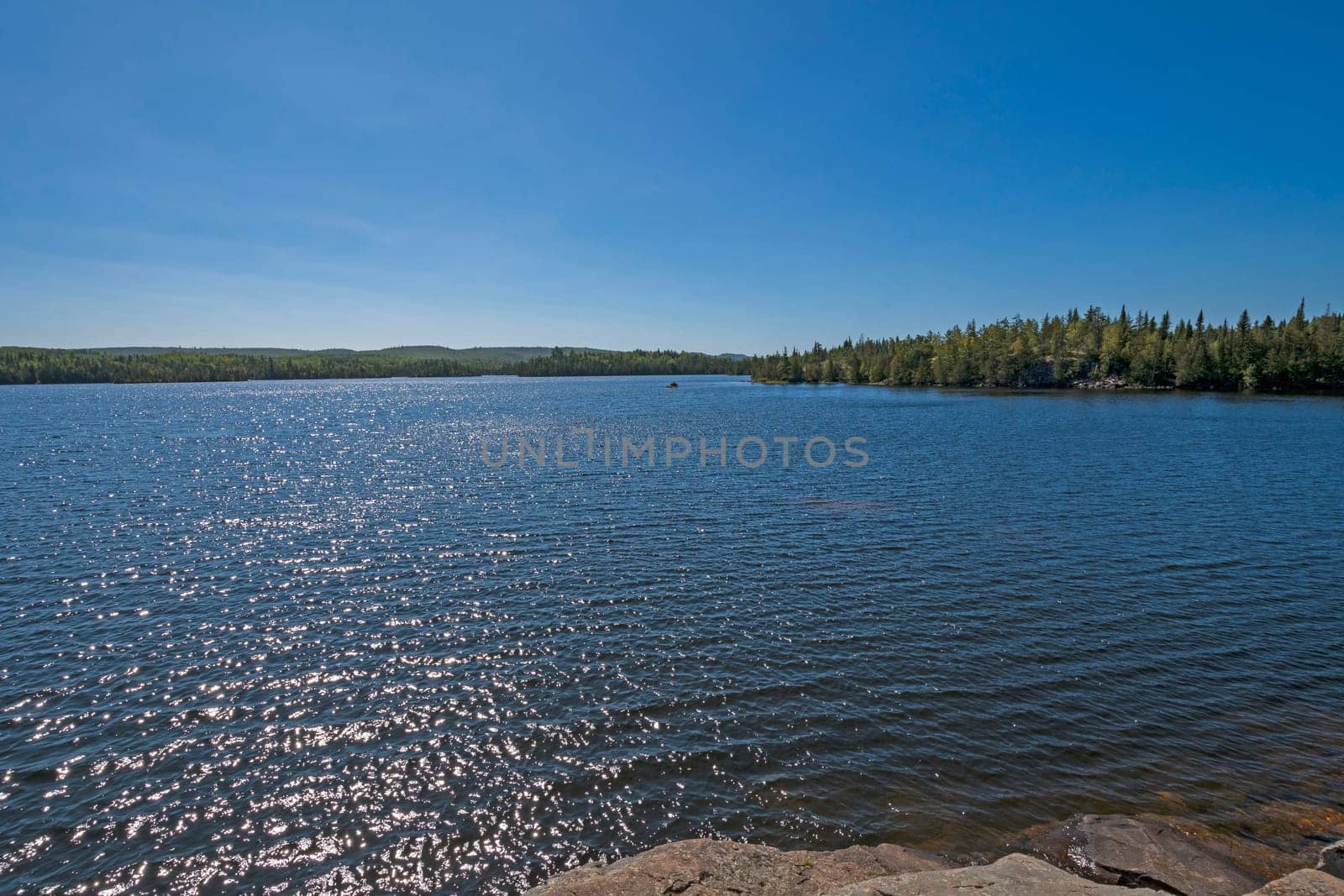 Afteroon Sparkles on a Wilderness Lake on Ogishkemuncie Lake in the Boundary Waters in Minnesota