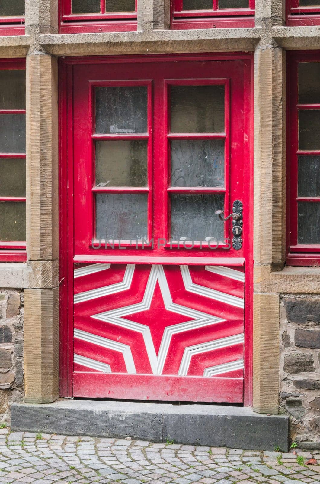 Ancient wooden doors of european building