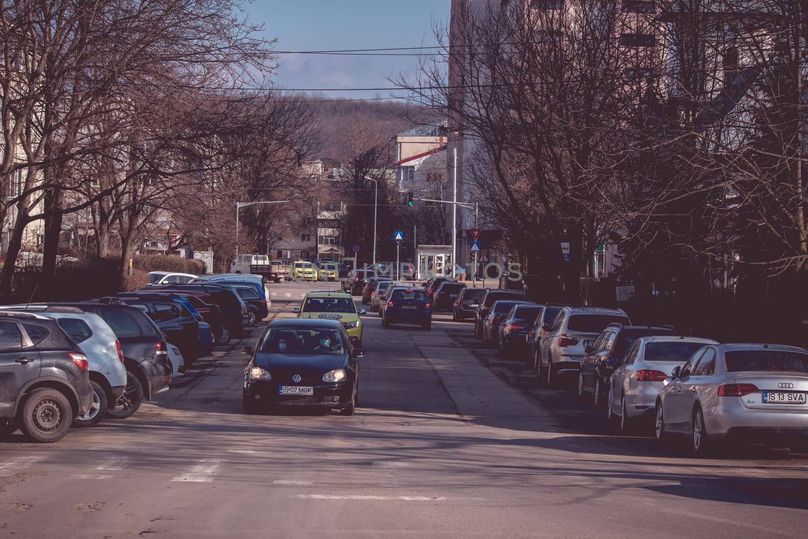 Iasi - Romania - 13th March 2021: Trafiic on the streets
