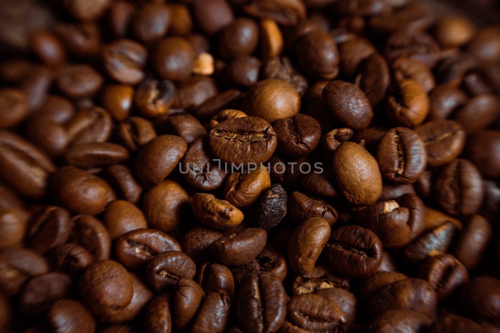 Coffee on grunge wooden background Fresh coffee beans on wood and linen bag, ready to brew delicious coffee