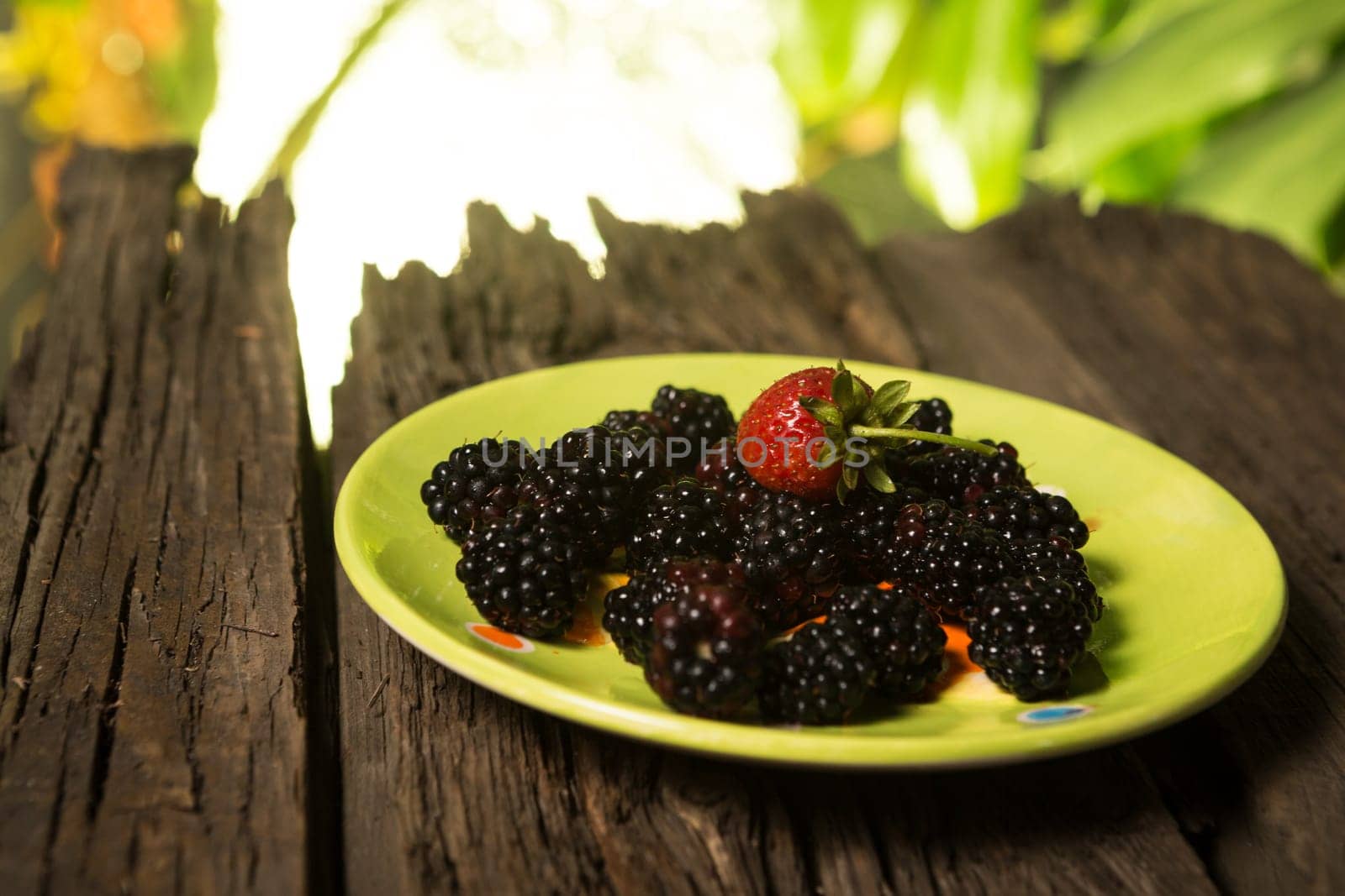 blackberries and strawberries