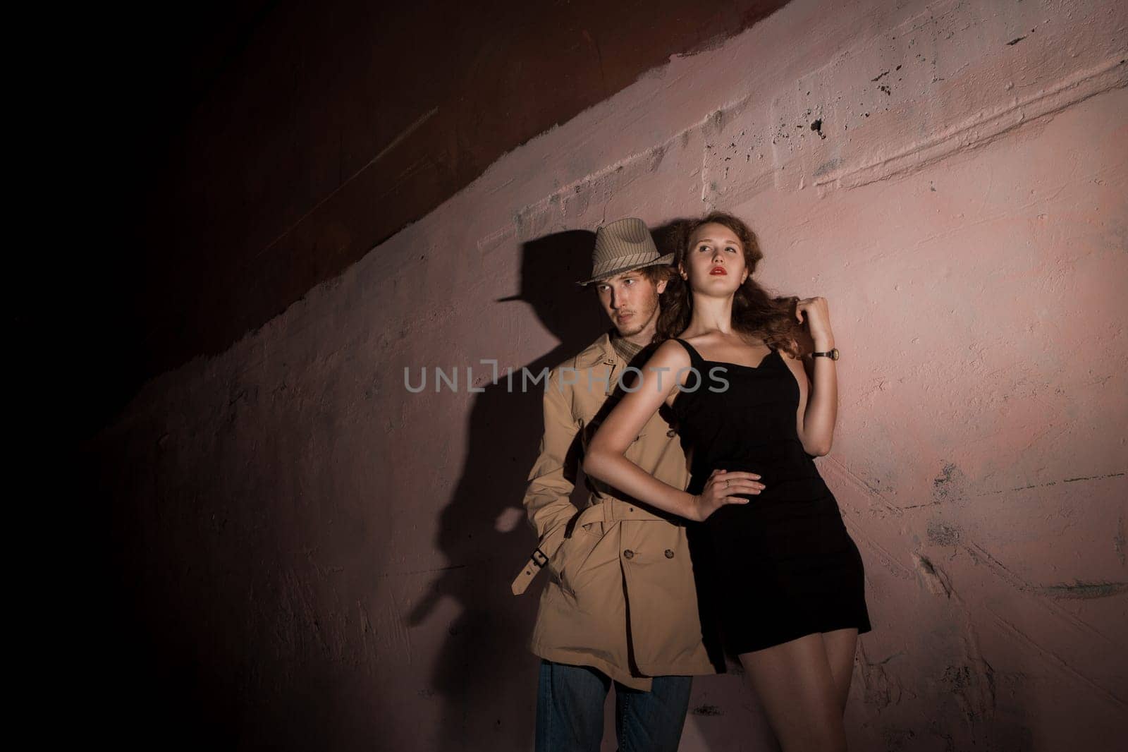 Noir man and girl