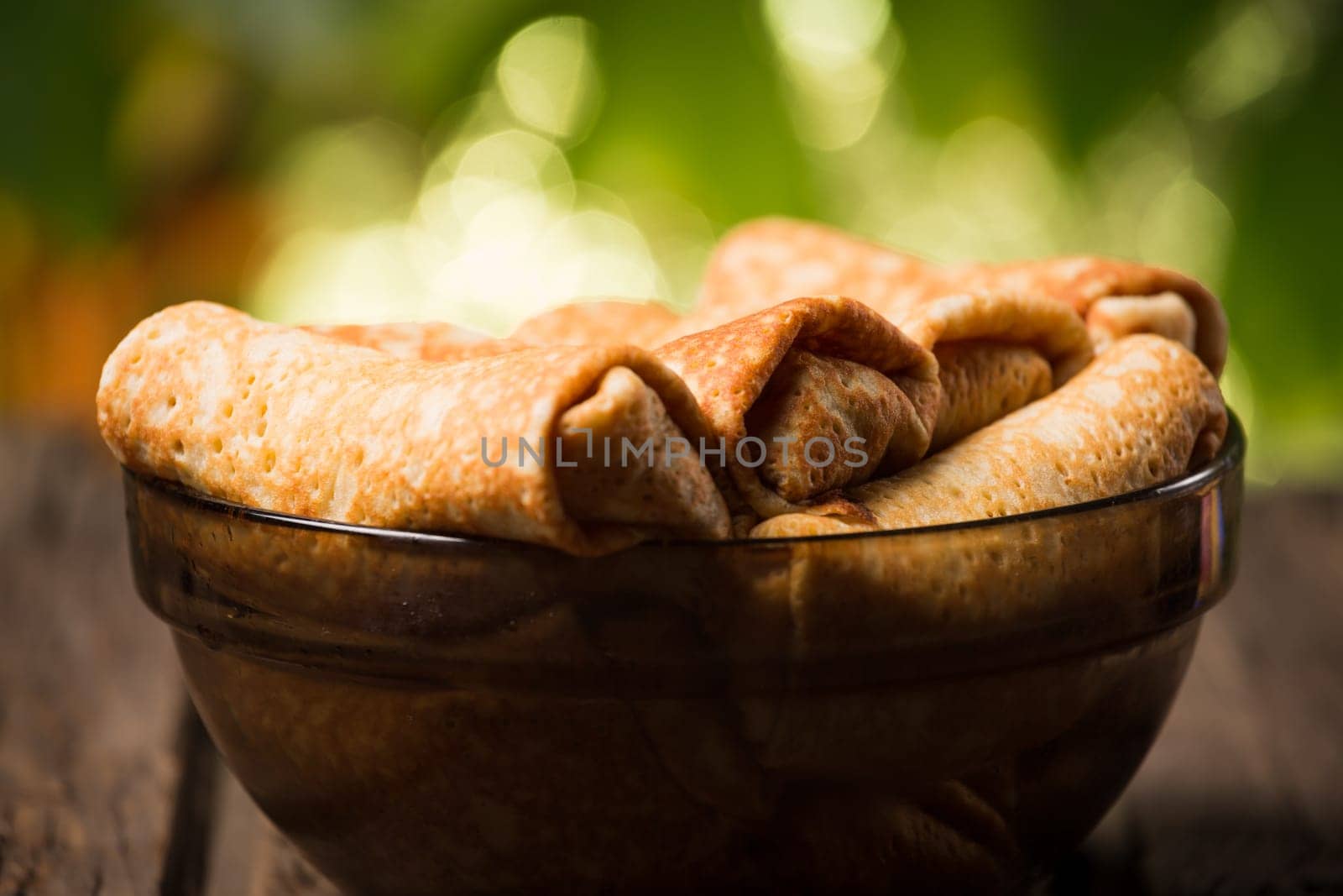 Pancakes with cottage cheese filling