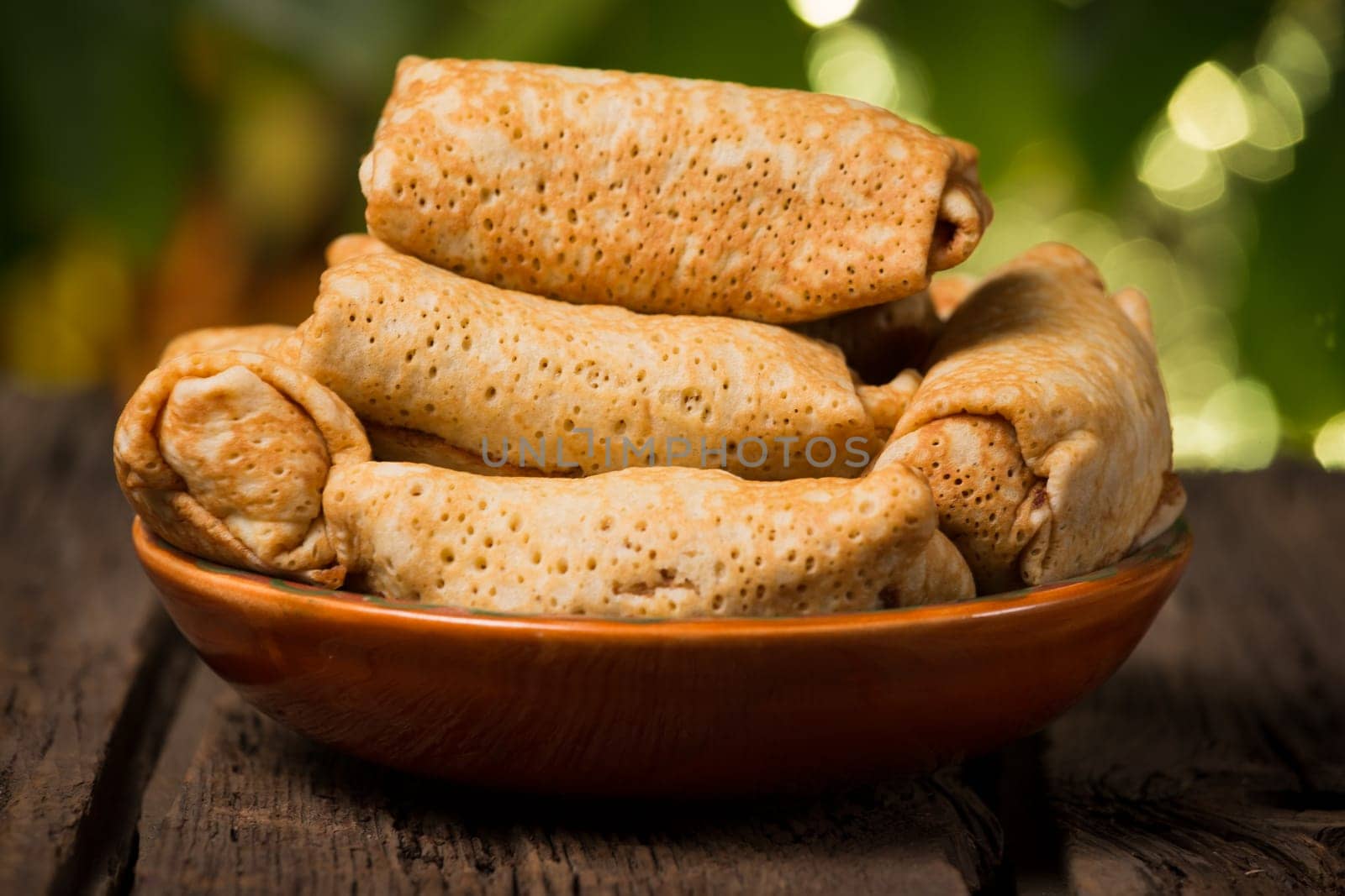 Pancakes with cottage cheese filling