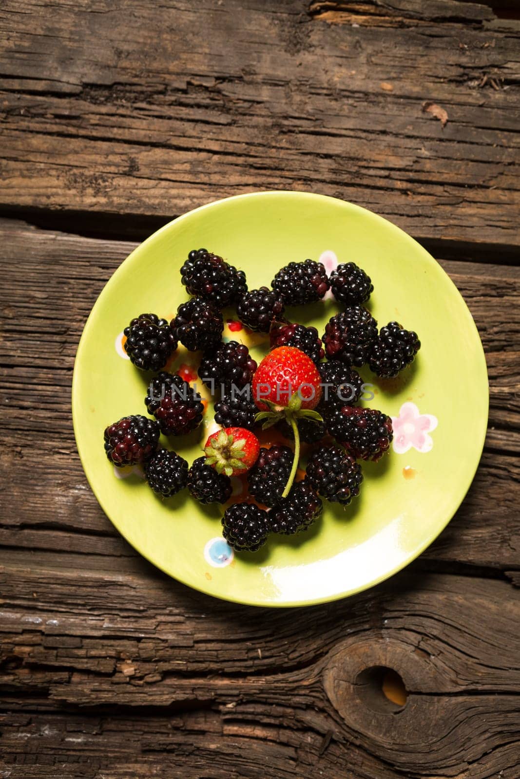 blackberries and strawberries