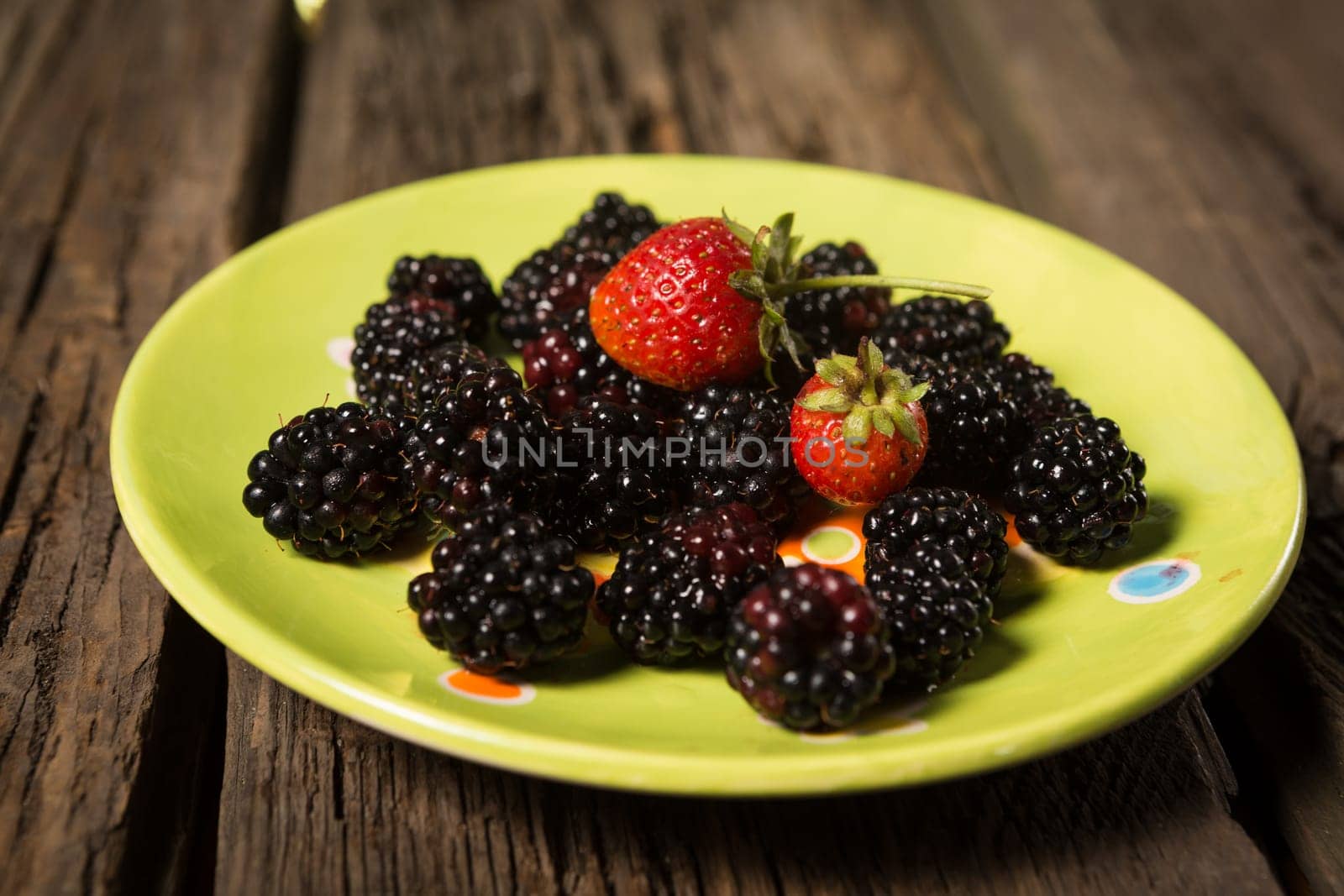 blackberries and strawberries