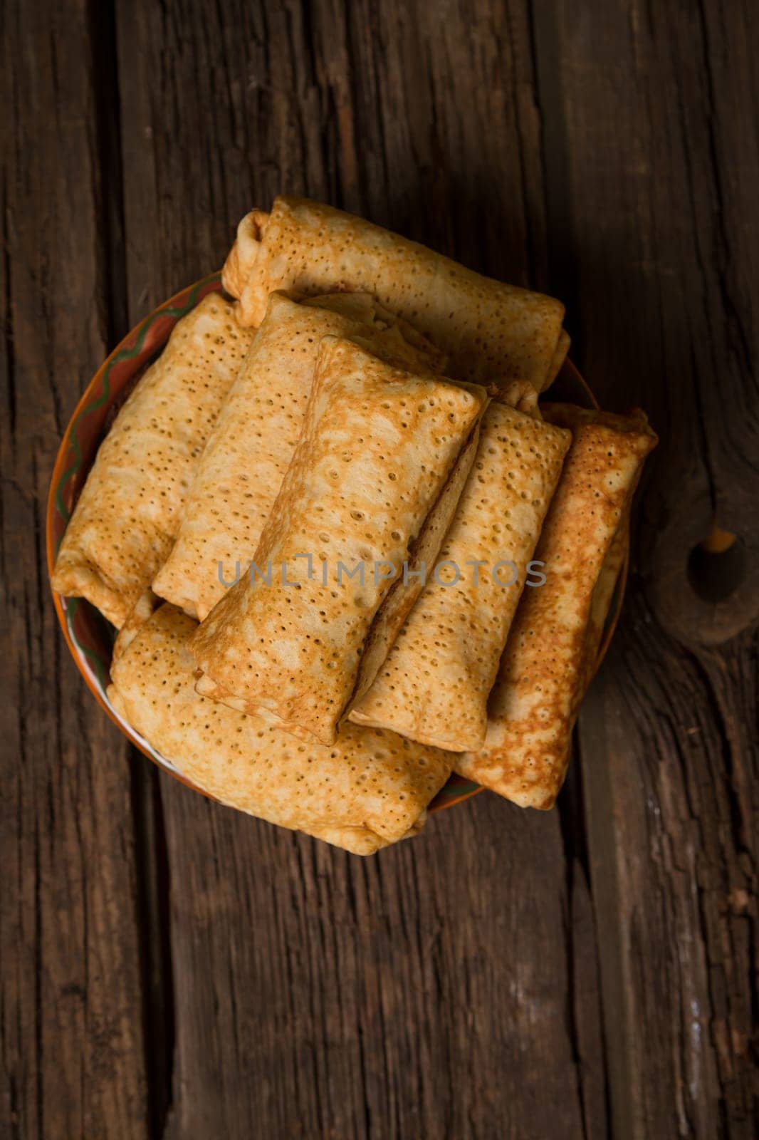 Pancakes with cottage cheese filling