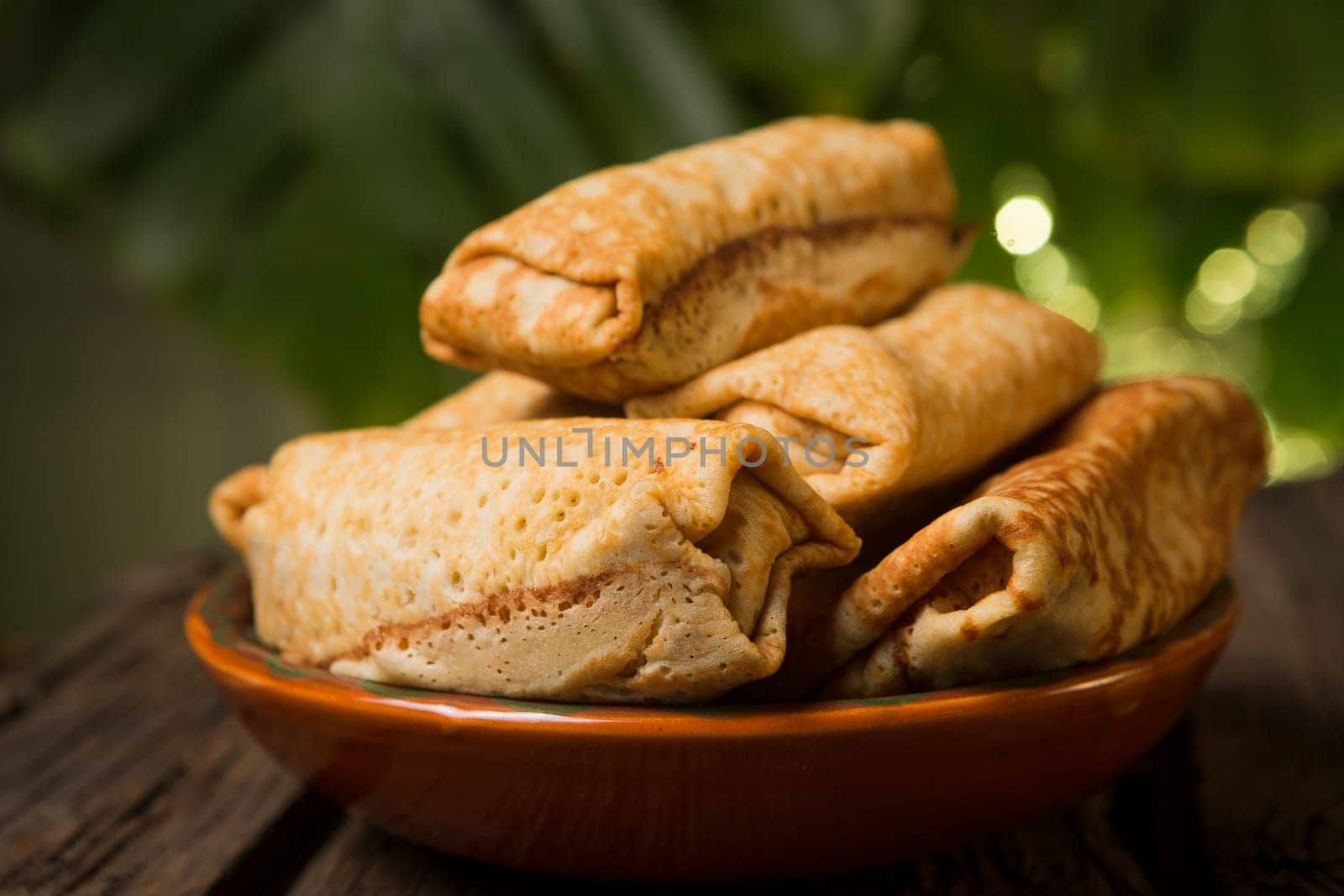 Pancakes with cottage cheese filling