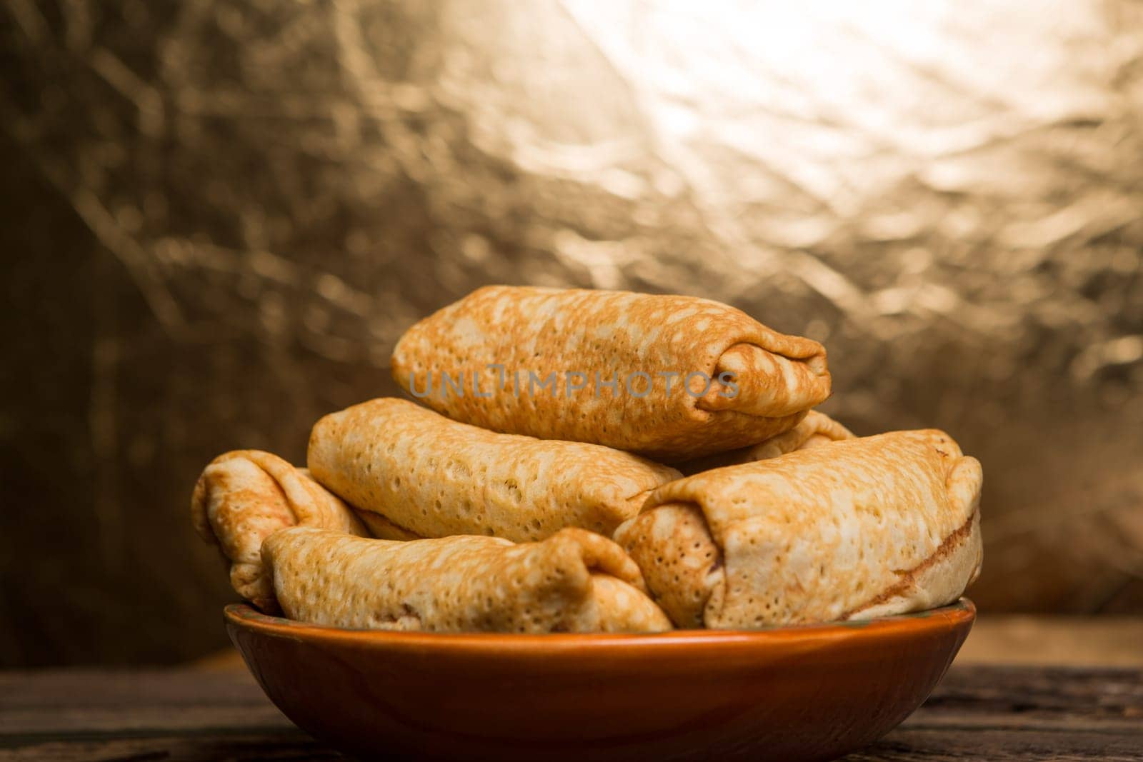 Pancakes with cottage cheese filling