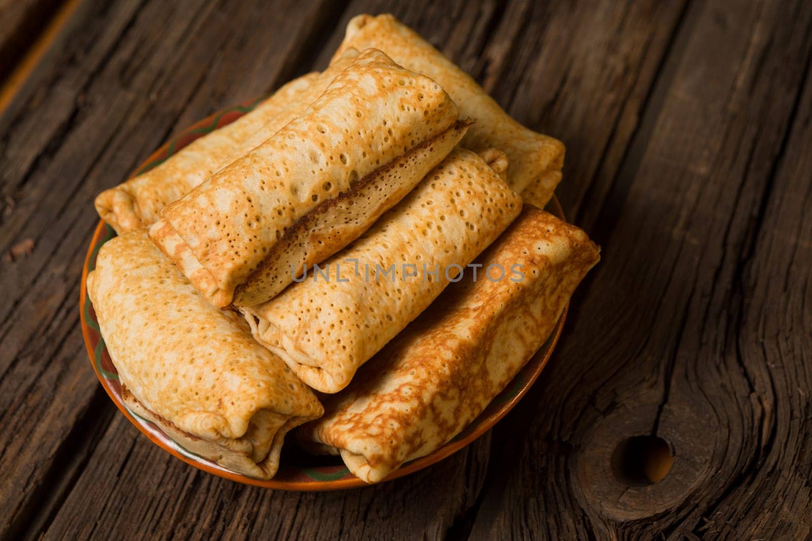 Pancakes with cottage cheese filling