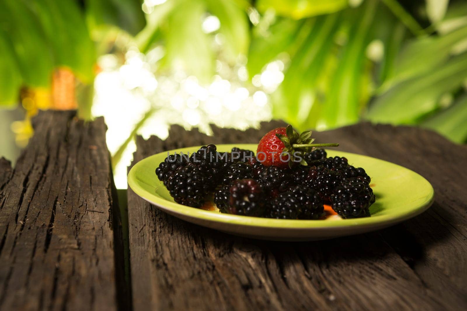 blackberries and strawberries