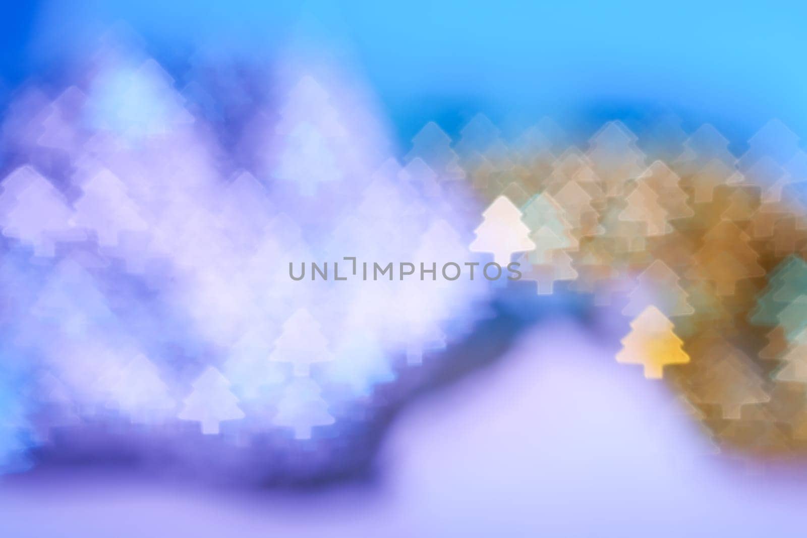 Christmas Tree Lights Bokeh Blurred Out of Focus Background