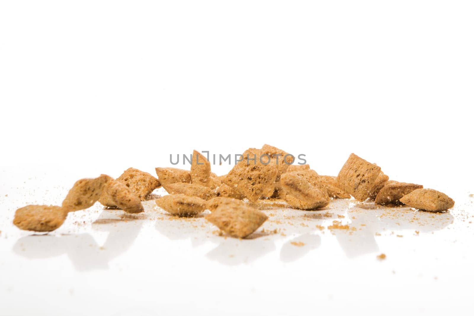 falling cookies on white background