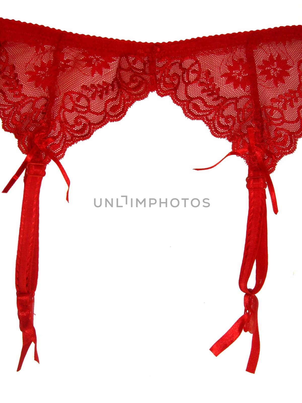 red garter belt isolated on the white background