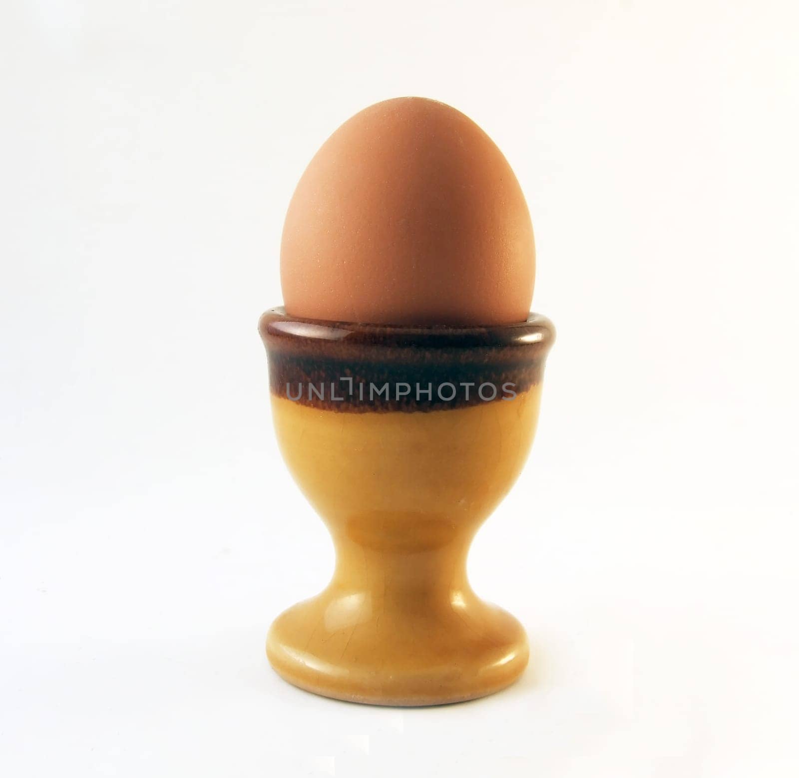 Isolated boiled egg in the cup