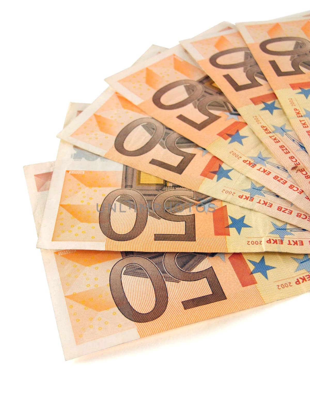 huge amount of fifty euro banknotes