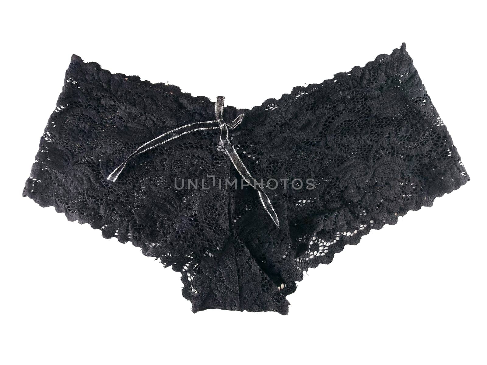 Isolated black panties over white