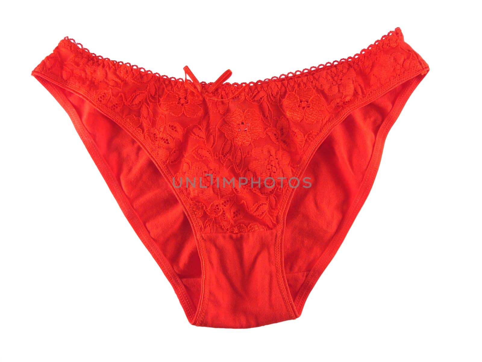 Isolated red panties over white