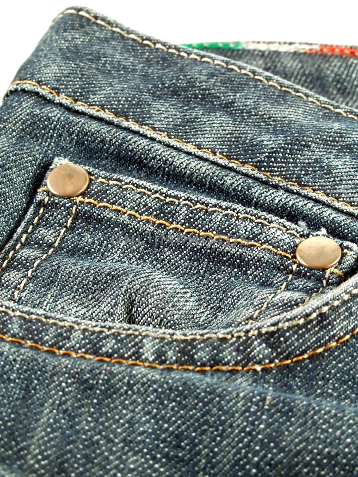 closeup of jeans pocket