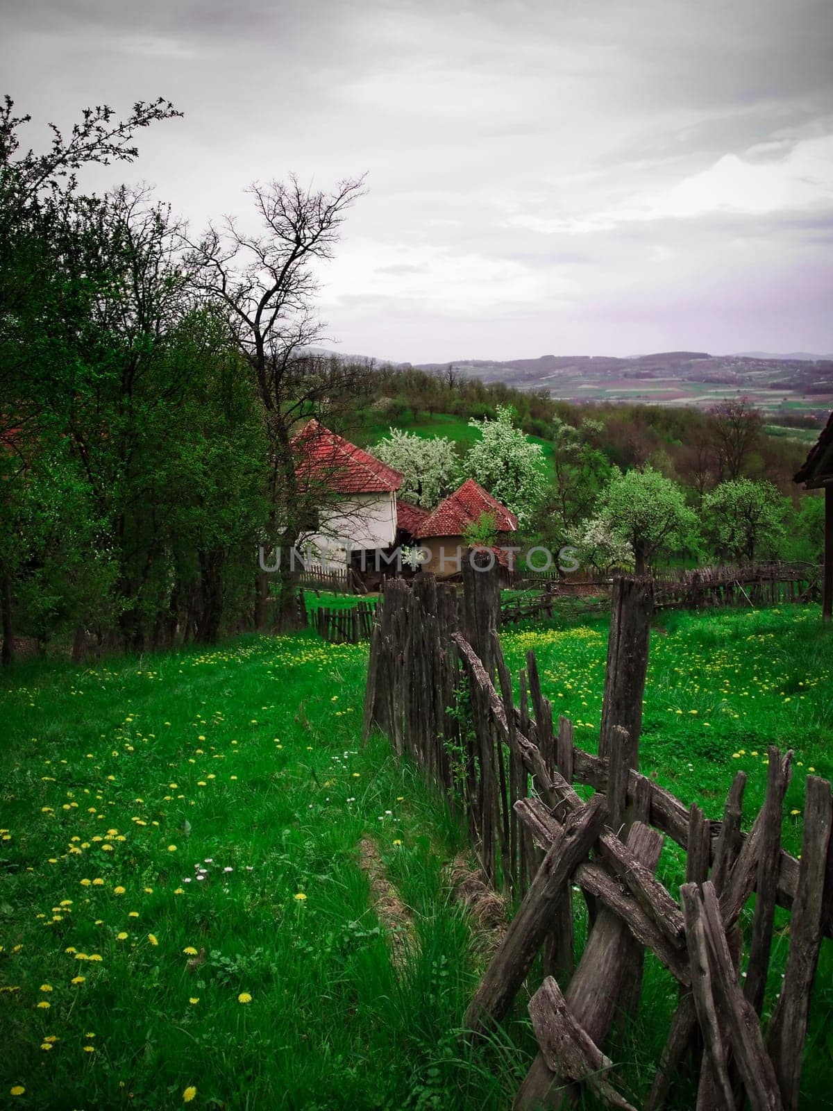 Old fence in a mountain village
