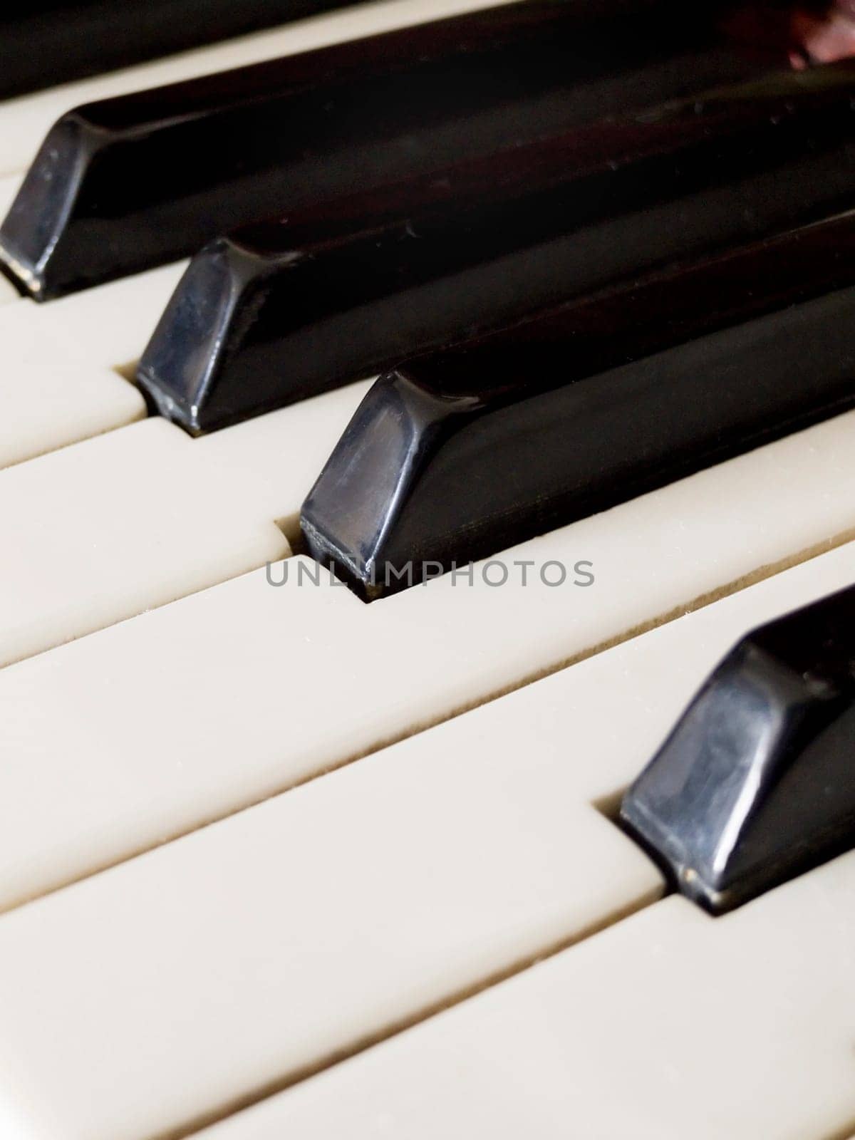 closeup of piano keys